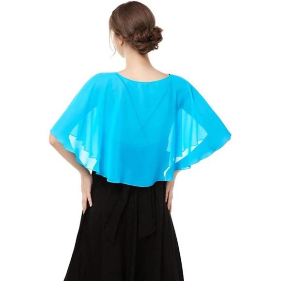 SOFT Capelets capes Shawls and Wraps for Dress Blue - Picture 5 of 5
